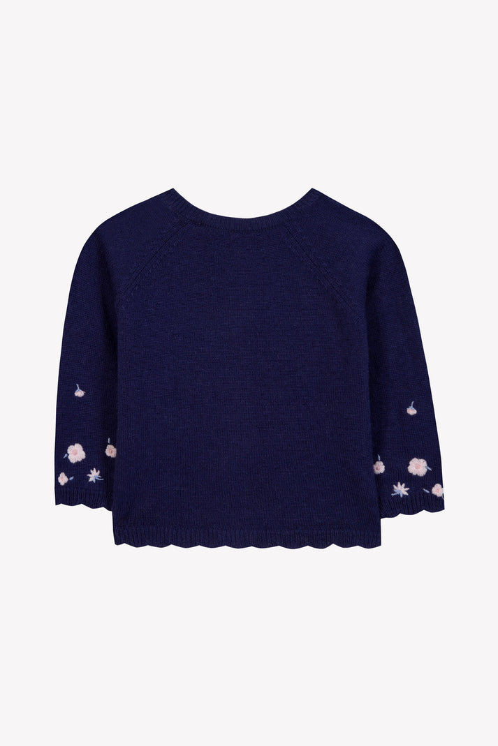 Tartine Et Chocolat Cardigan Myosotis Borduurwerk Lichtroze Moeder -of -Pearl