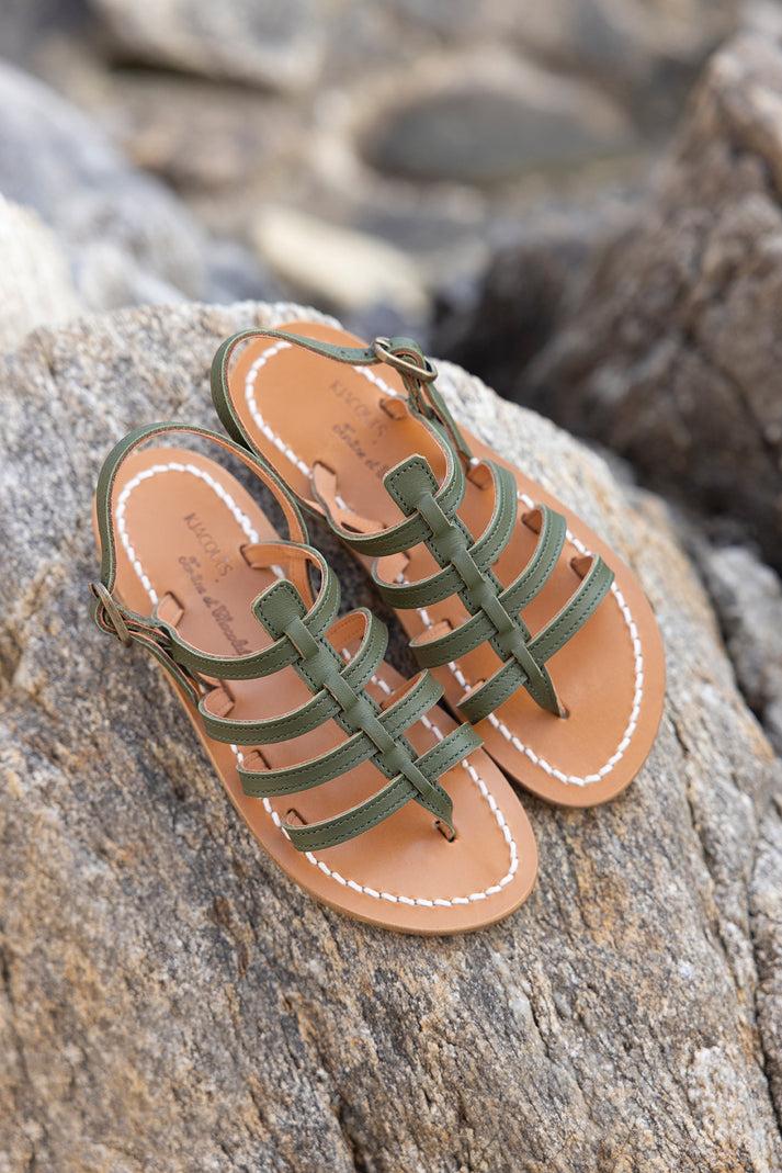 tartine et chocolat Homere Sandalen Khaki Kjacques X Tartine et Chocolat Roze bleek