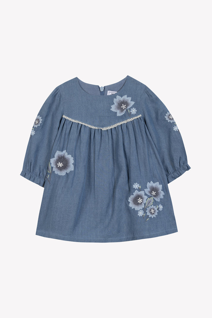 tartine et chocolat Jurk Chambray borduurwerk Chambray