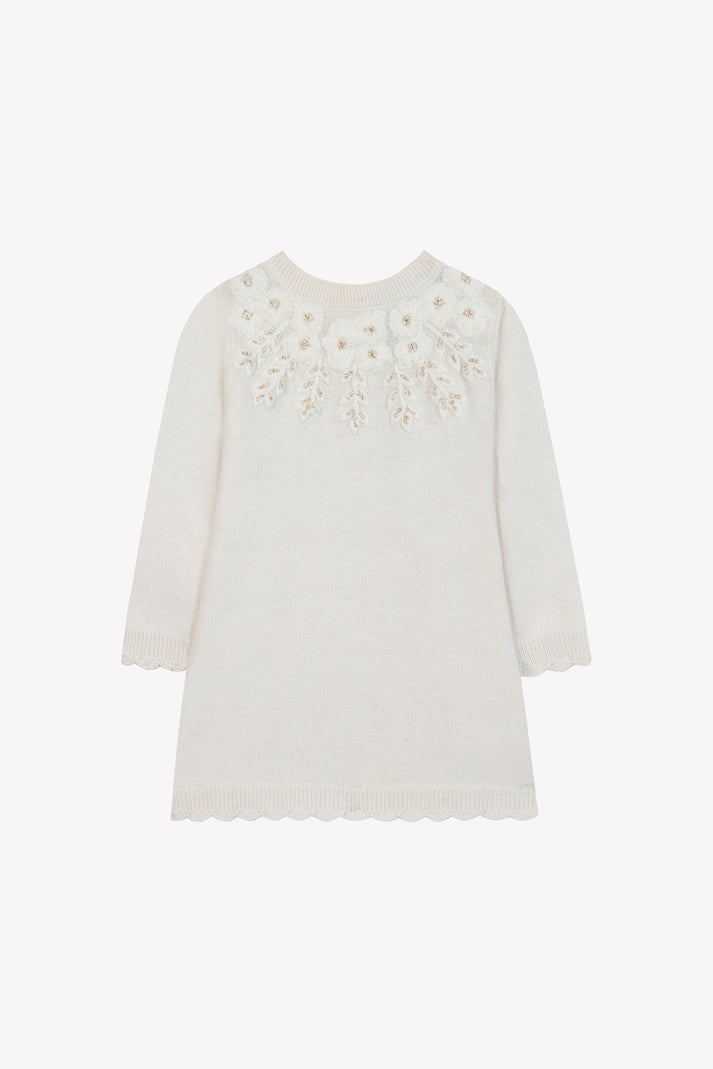 tartine et chocolat Jurk Ecru borduurwerk Moeder -of -Pearl