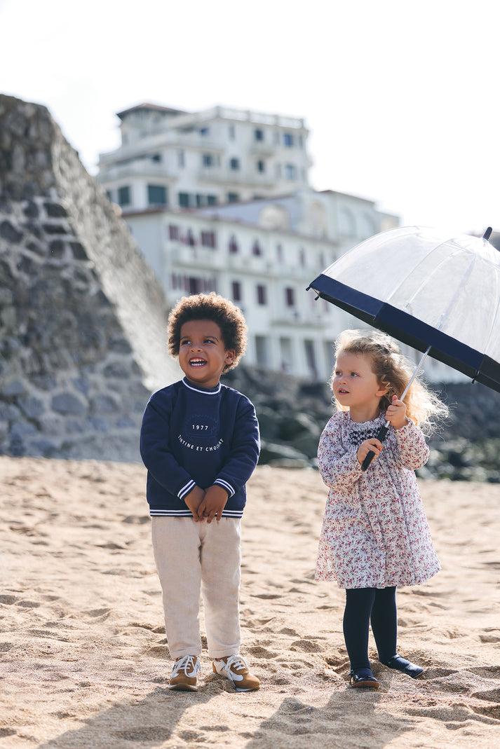 tartine et chocolat Jurk Ecru Gedruktbloemrijk Moeder -of -Pearl