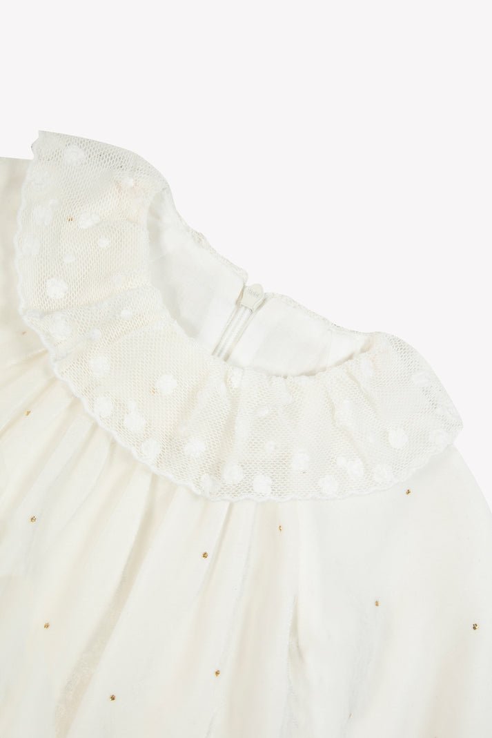 Tartine Et Chocolat Jurk Ecru In Velours Moeder -of -Pearl