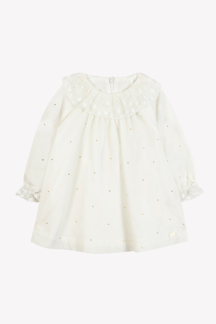 tartine et chocolat Jurk Ecru in Velours Moeder -of -Pearl