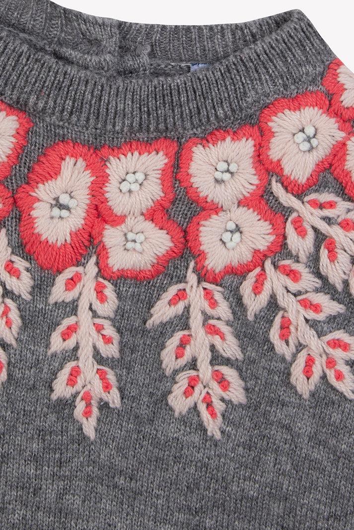 Tartine Et Chocolat Jurk Grijs Chinees Borduurwerk Moeder -of -Pearl