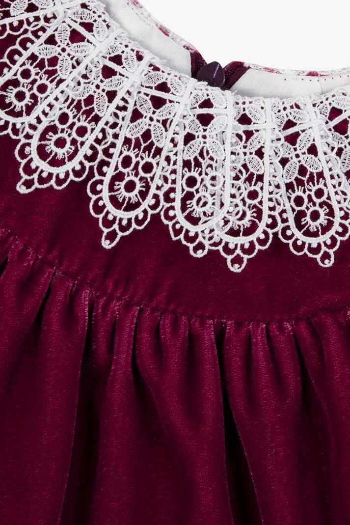 Tartine Et Chocolat Jurk Pruim Erin Velours Rododendron