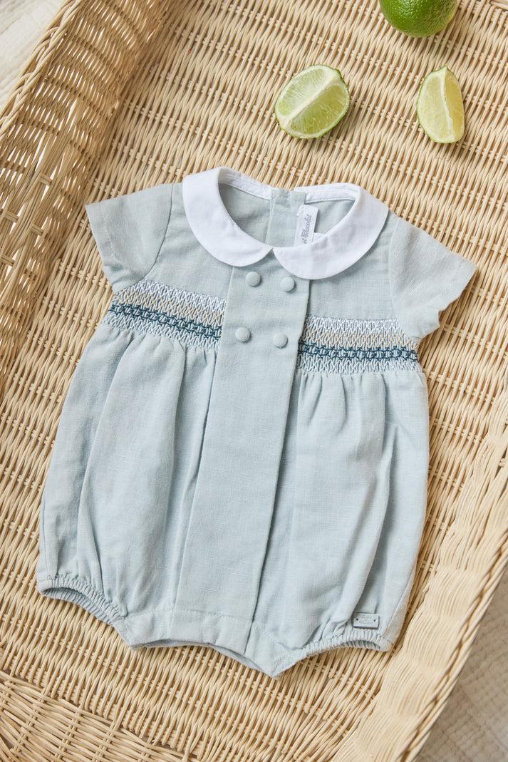 tartine et chocolat Korte combinatie Blauw hemel- Linnen Geborduurde Blauw hemel