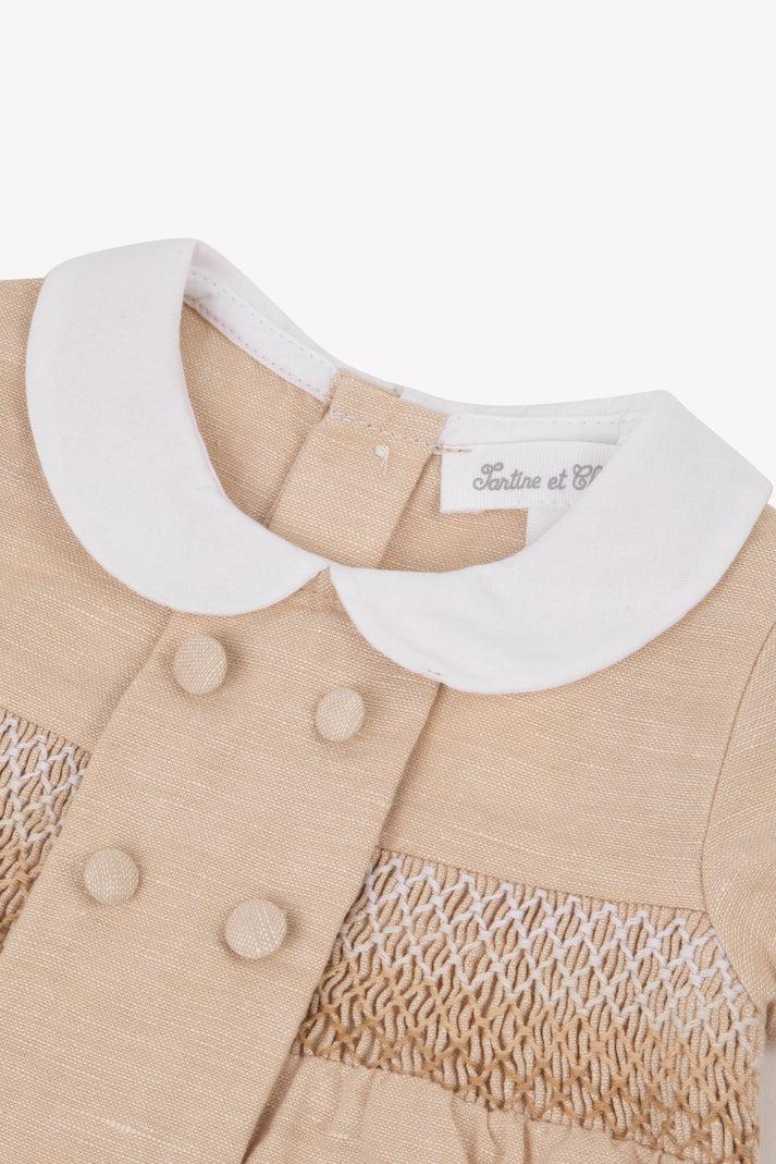 Tartine Et Chocolat Korte Combinatie Duin Linnen Geborduurde Blauw Hemel