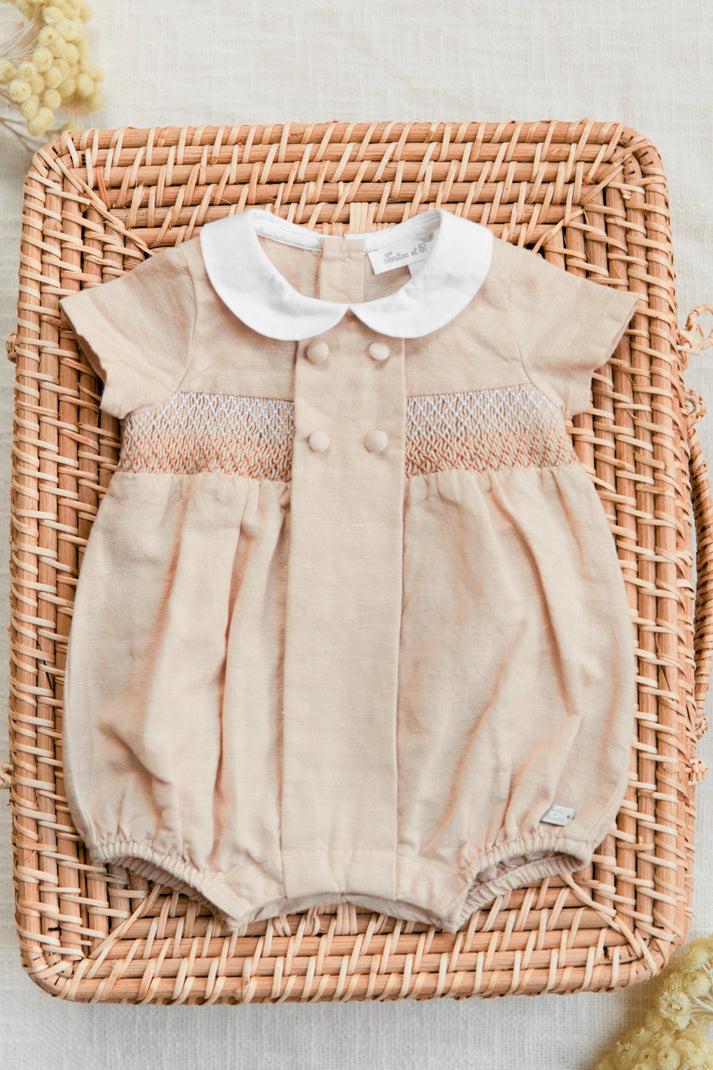 tartine et chocolat Korte combinatie duin Linnen Geborduurde Blauw hemel