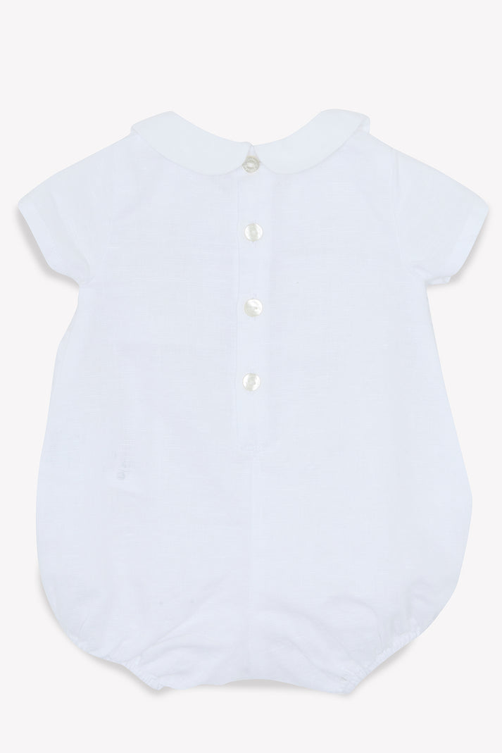 Tartine Et Chocolat Korte Combinatie Wit Linnen Geborduurde Blauw Hemel