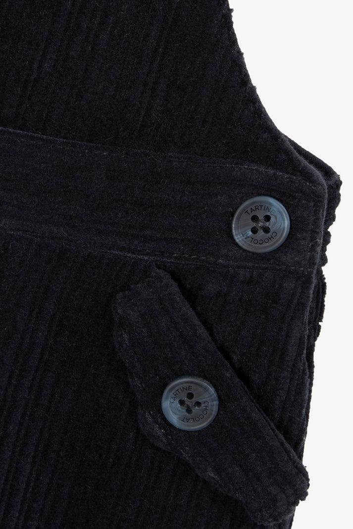 Tartine Et Chocolat Lange Overalls Navy In Velours Navy