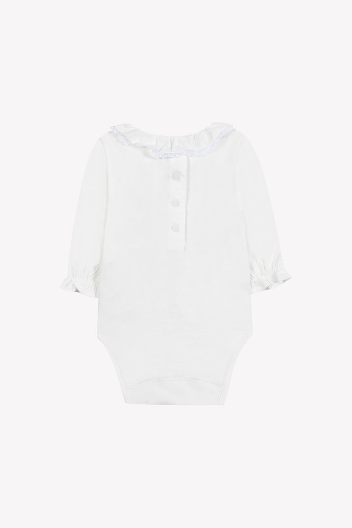 Tartine Et Chocolat Lichaam Ecru Klein Kraag Met Ruches Moeder -of -Pearl