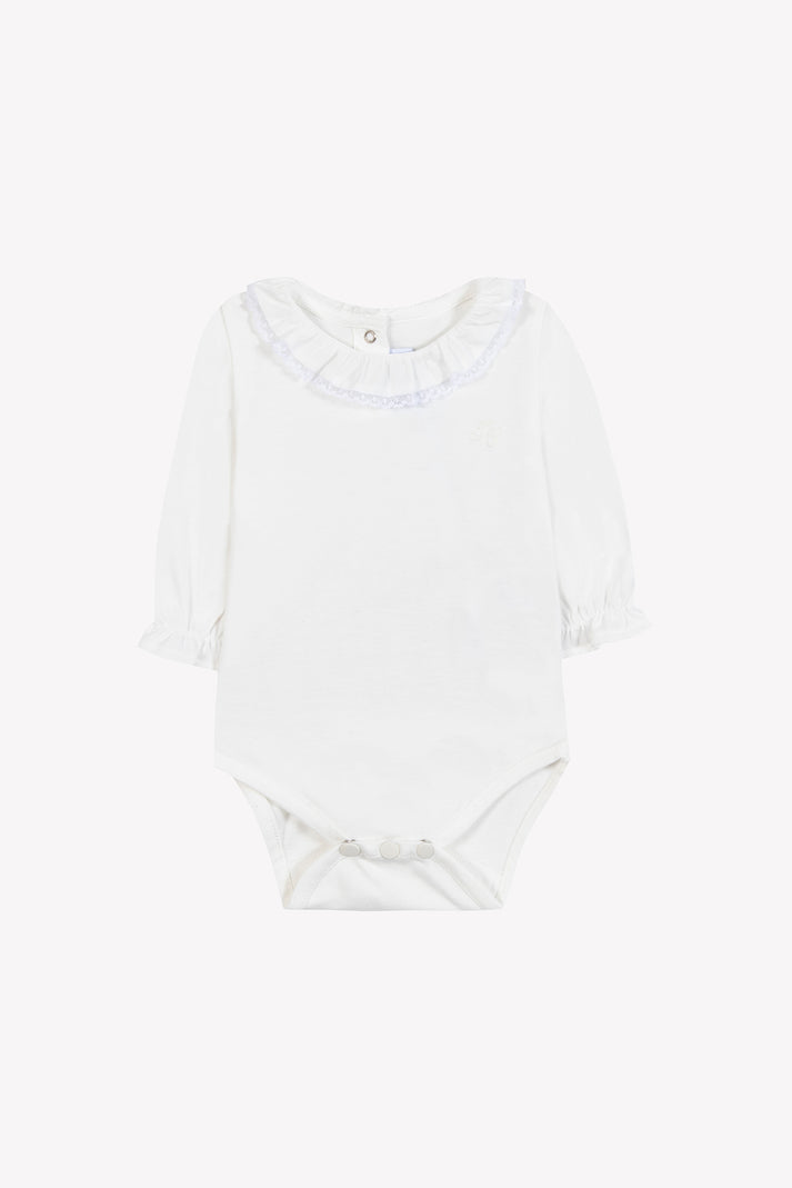 tartine et chocolat Lichaam Ecru klein Kraag met ruches Moeder -of -Pearl