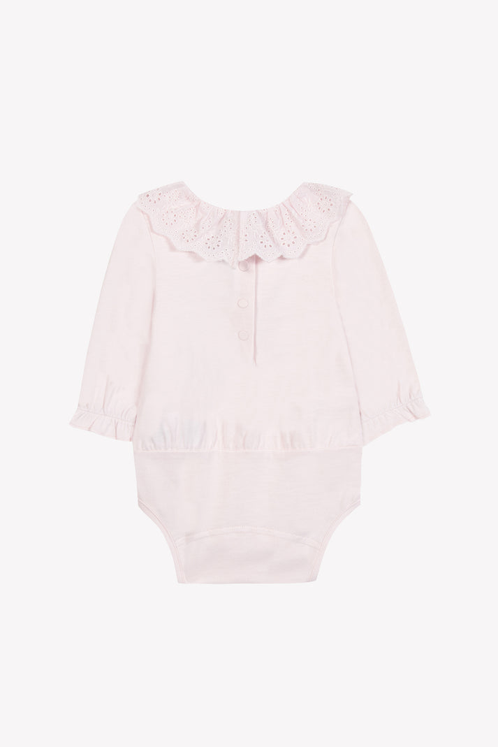 Tartine Et Chocolat Lichaam Lichtroze Kraag Met Ruches Wit