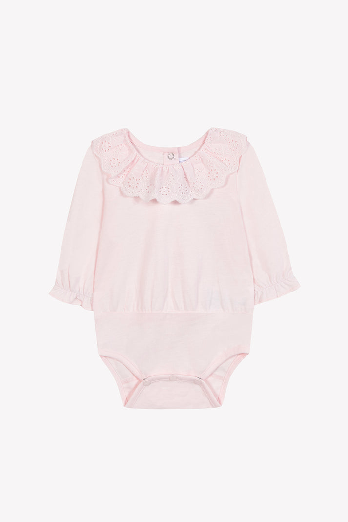 tartine et chocolat Lichaam Lichtroze Kraag met ruches Wit