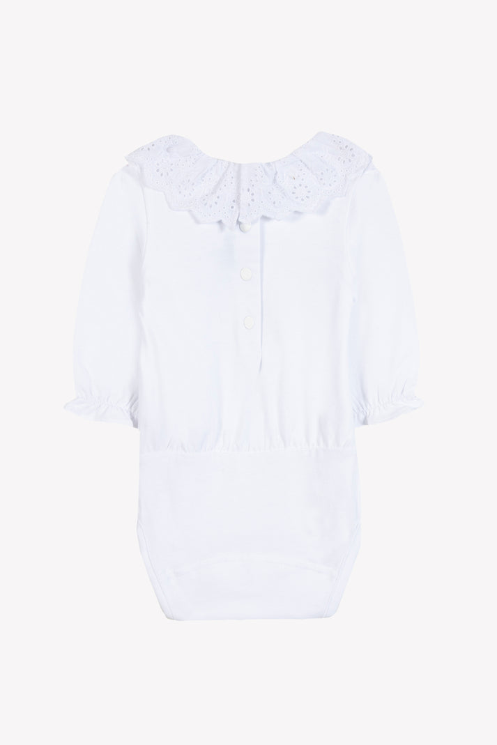 Tartine Et Chocolat Lichaam Wit Kraag Met Ruches Wit