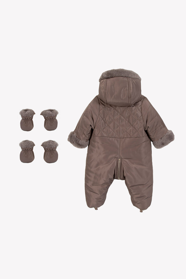 Tartine Et Chocolat Onesie Taupe Omkeerbaar Lichtroze
