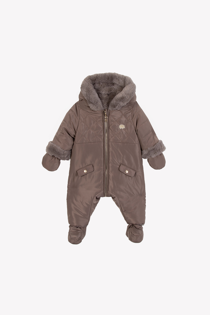 tartine et chocolat Onesie Taupe Omkeerbaar Lichtroze