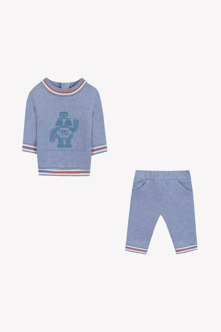 tartine et chocolat Set Jogging Blauw GrijsRobot Grijs ingeblikt