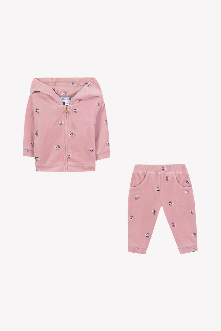 tartine et chocolat Set Jogging Eglantine Velours Lichtroze