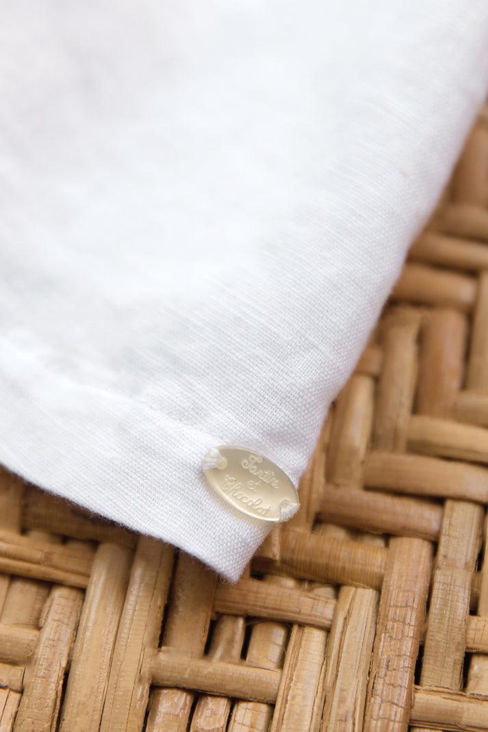 Tartine Et Chocolat Set Kort Wit Linnen Borduurwerk Bloemrijk Wit