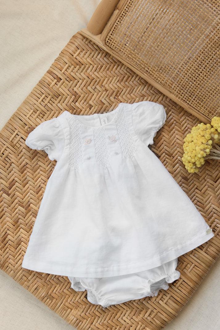 tartine et chocolat Set kort Wit Linnen Borduurwerk bloemrijk Wit