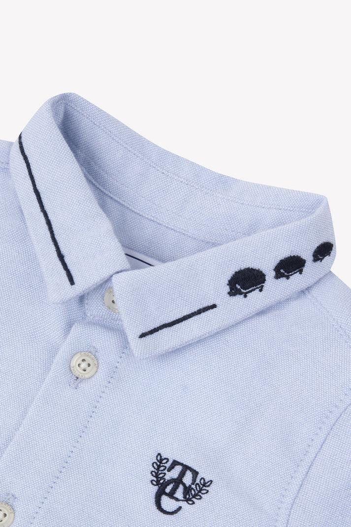 Tartine Et Chocolat Shirt Blauw Grijse TC Monogram Wit