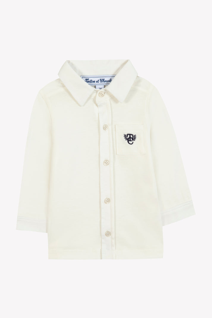 tartine et chocolat Shirt Ecru TC monogram Moeder -of -Pearl