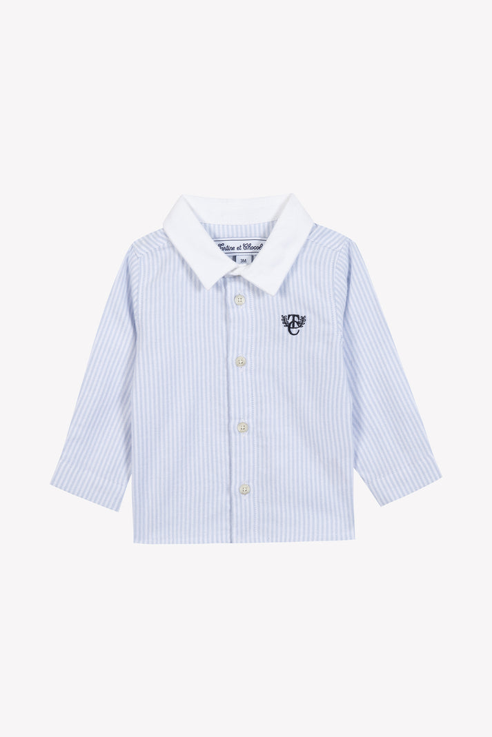 tartine et chocolat Shirt Licht blauw TC monogram Wit