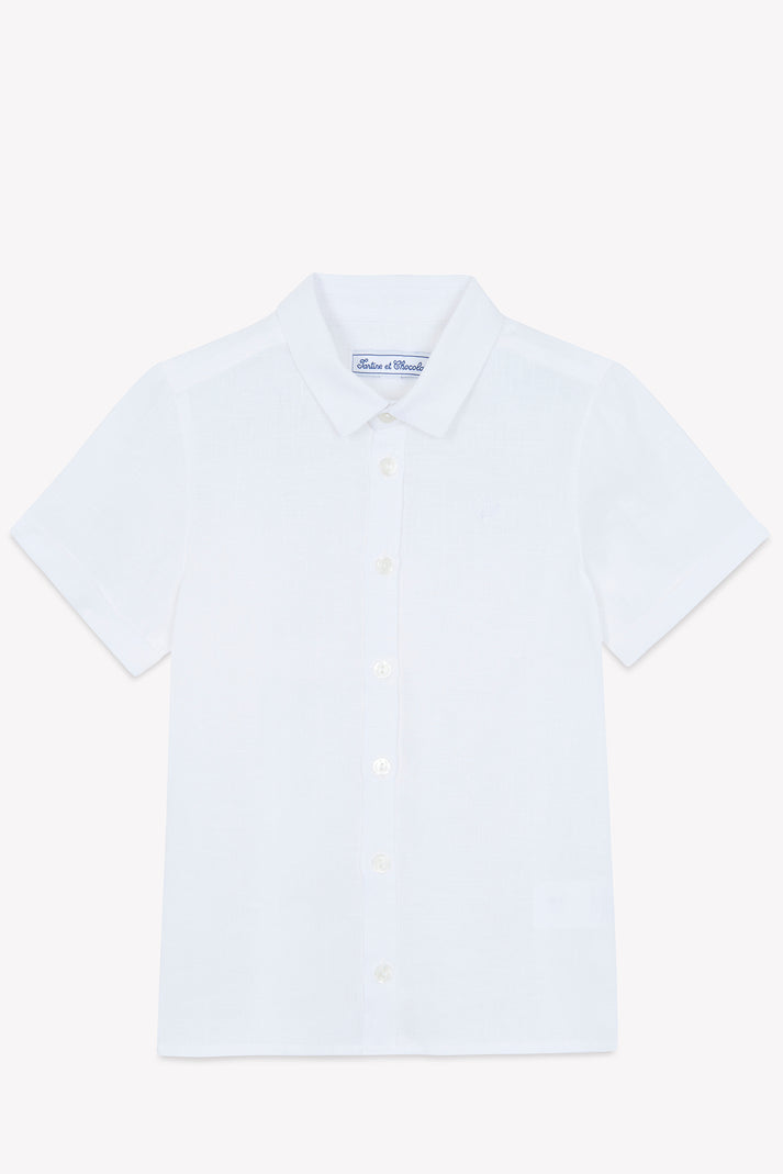 Tartine Et Chocolat Shirt Wit Linnen Korte Mouwen Wit