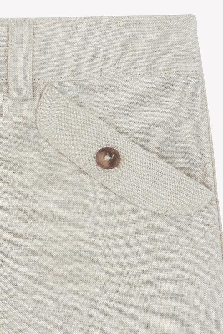 Tartine Et Chocolat Short Chinees Zand Linnen Blauw Grijse