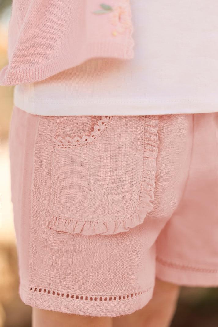 tartine et chocolat Short Piolon Linnen Openwork -details papaver