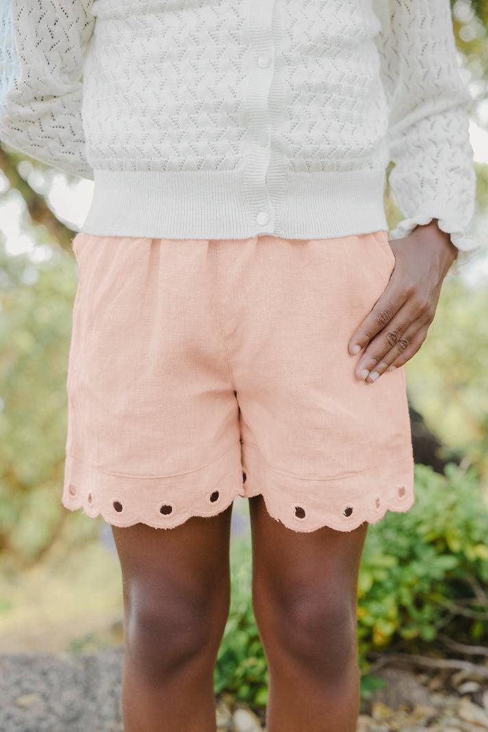 tartine et chocolat Short Piolon Linnen Openwork -details Wit