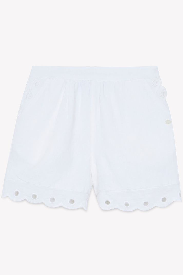 Tartine Et Chocolat Short Wit Linnen Openwork -details Wit