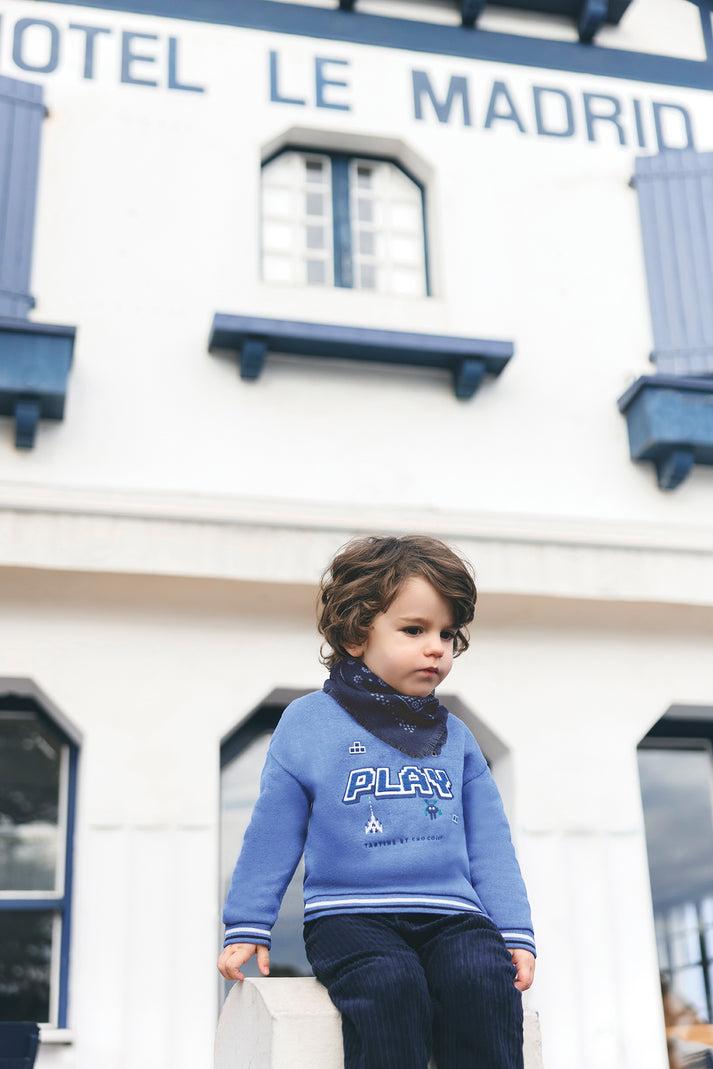 tartine et chocolat Sweatshirt Blauw Elektrisch spel Blauw Getalde gletsjer