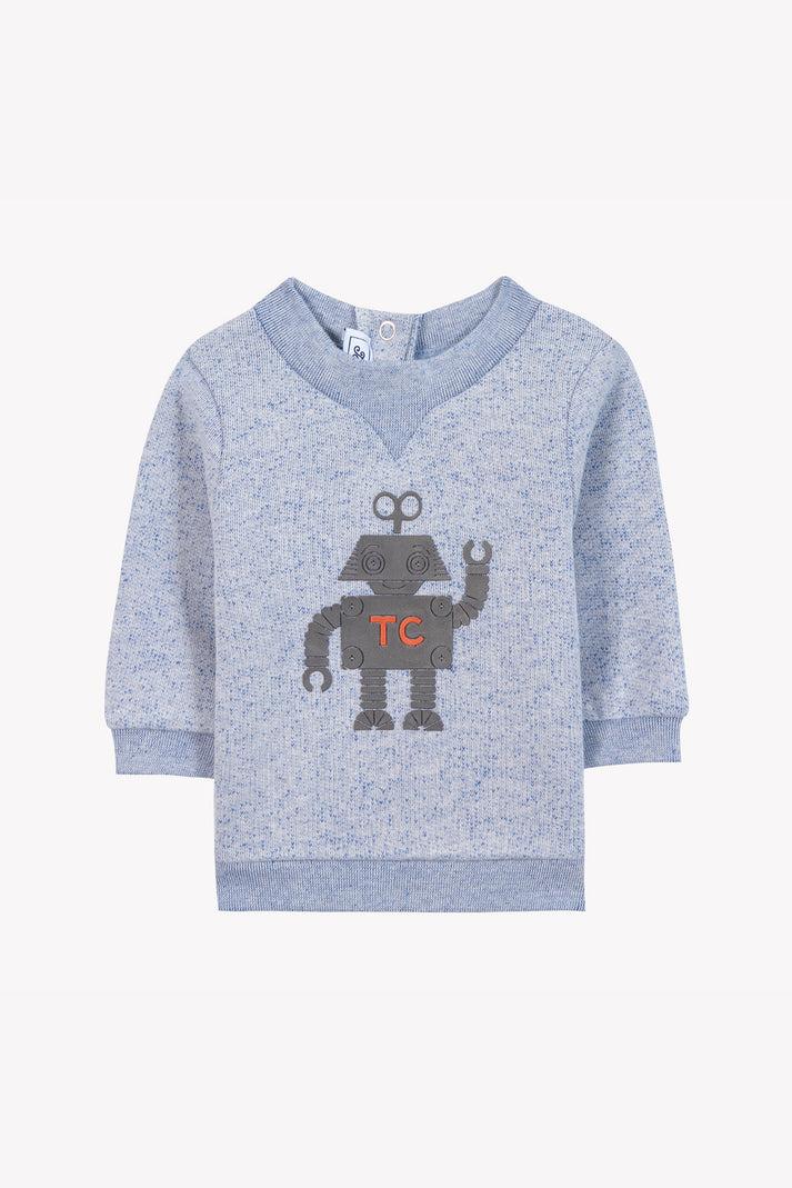 tartine et chocolat Sweatshirt Blauw Grijse Tekening robot Blauw Grijsingeslikt