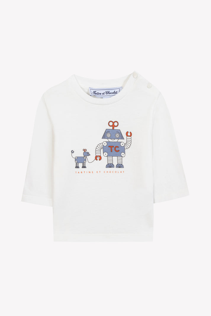 tartine et chocolat T -shirt roest Tekening robot Moeder -of -Pearl