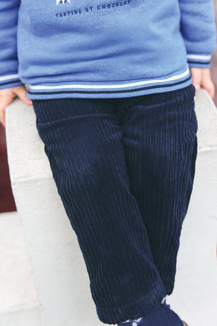 tartine et chocolat Broek Navy in Velours Navy