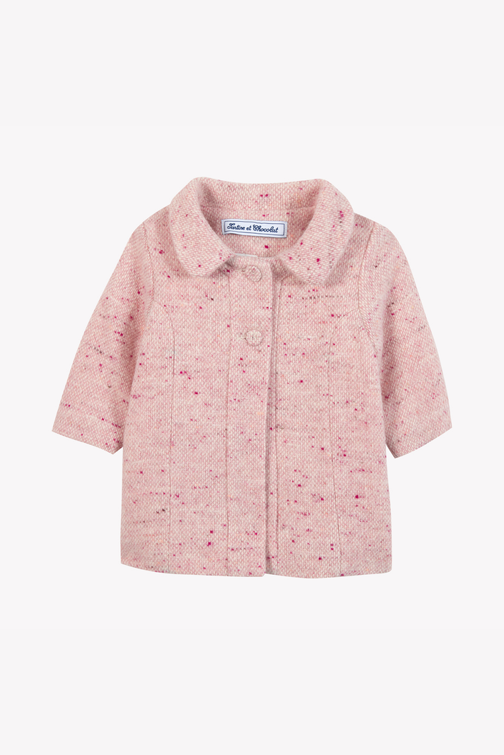 Tartine Et Chocolat Jas Lichtroze In Wol Lichtroze