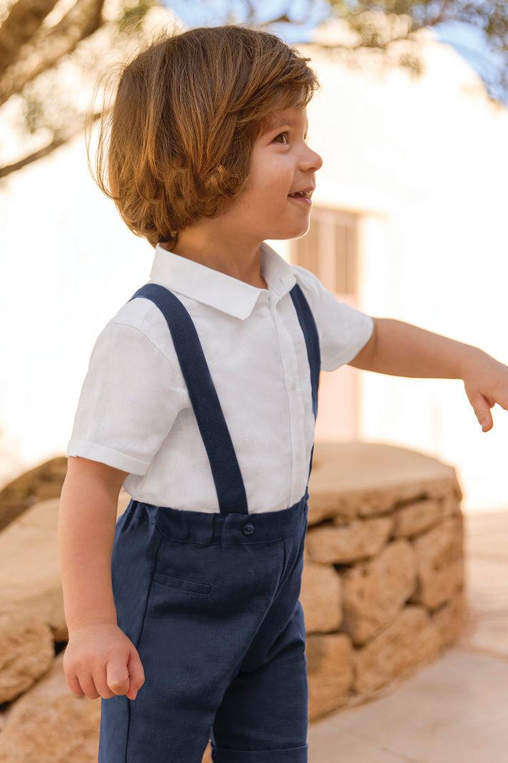 tartine et chocolat Salopette Navy Linnen varen