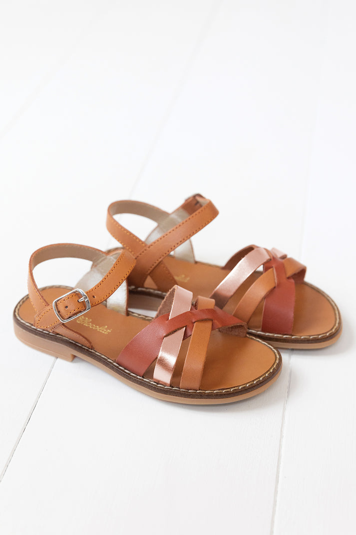 tartine et chocolat Sandalen leer Kameel bruin tartine et chocolat Sandalen leer Kameel bruin