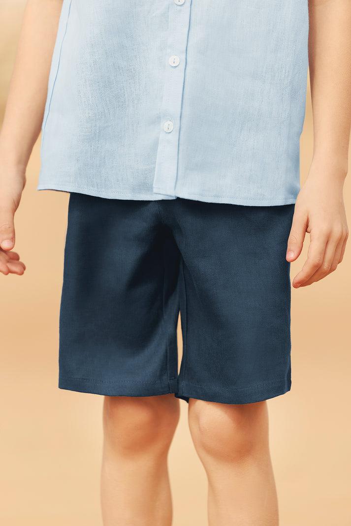 tartine et chocolat Short Navy Linnen Blauw Grijse