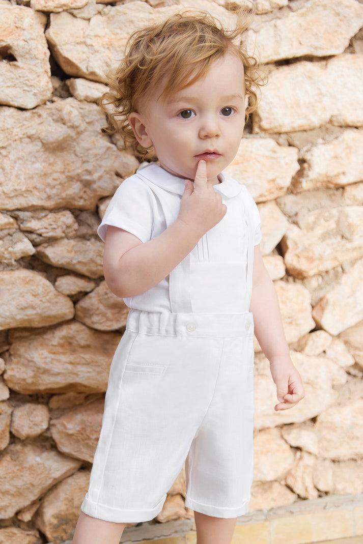 tartine et chocolat Short Wit Linnen Beugel Navy