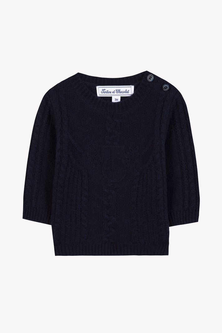 tartine et chocolat Trui Navy TC handtekening Navy