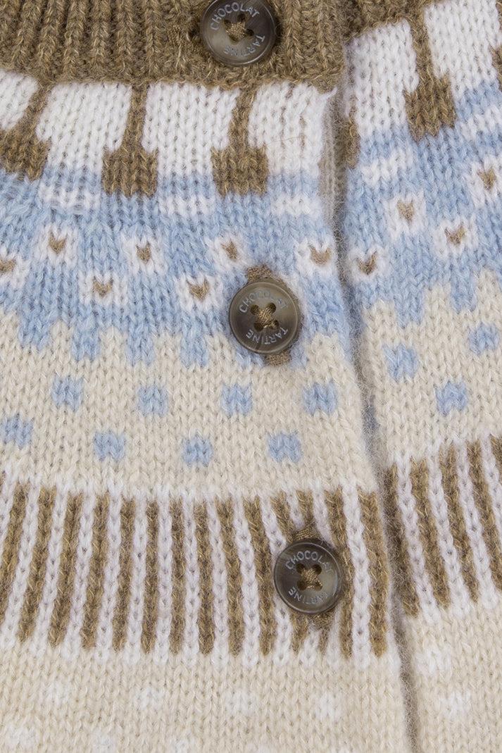 Tartine Et Chocolat Trui Beige Motief Jacquard Navy