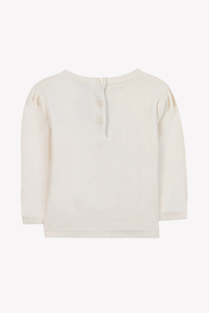 Tartine Et Chocolat Trui Ecru Borduurwerk Bloemen Moeder -of -Pearl