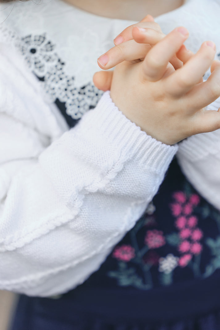 Tartine Et Chocolat Trui Ecru Halsband Borduurwerk Engels Moeder -of -Pearl