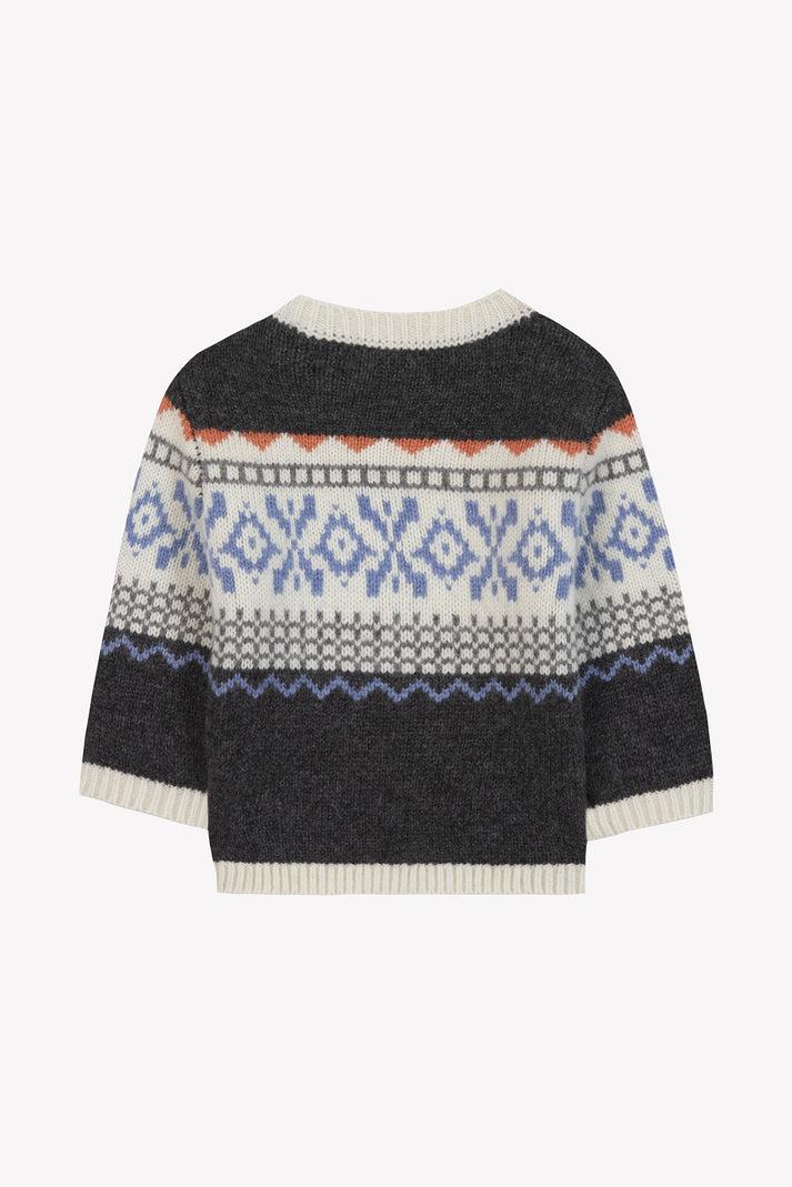 Tartine Et Chocolat Trui Grijs Donker Motief Van Patroon Jacquard Grijs Knuffel