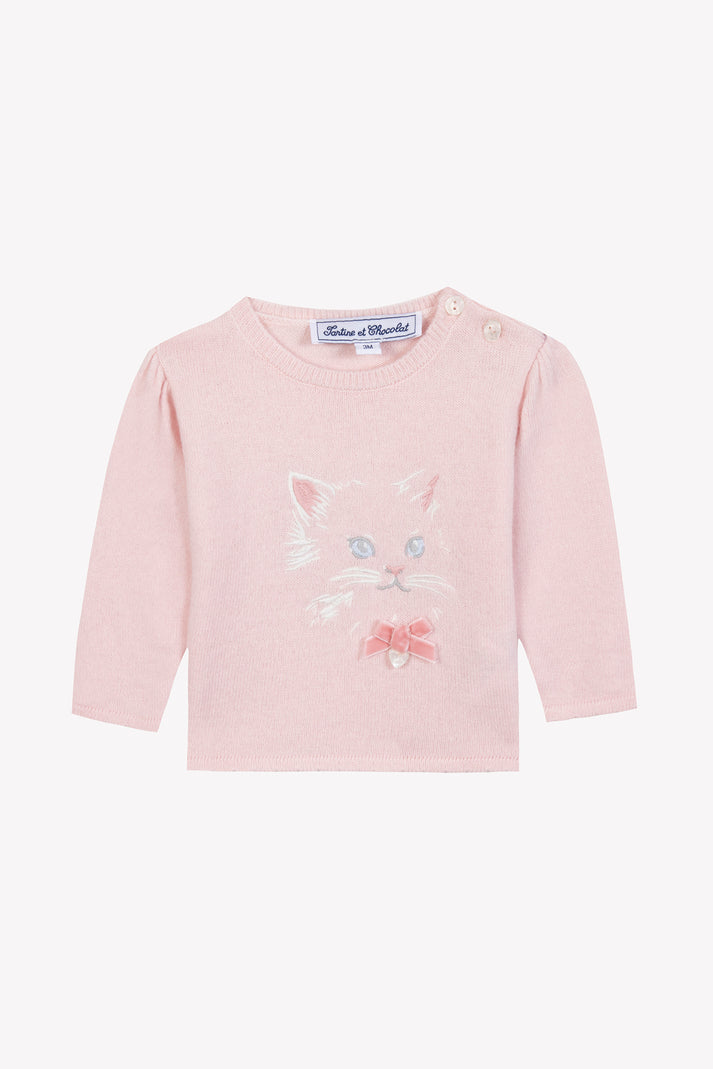 tartine et chocolat Trui Lichtroze Tekening kat Lichtroze