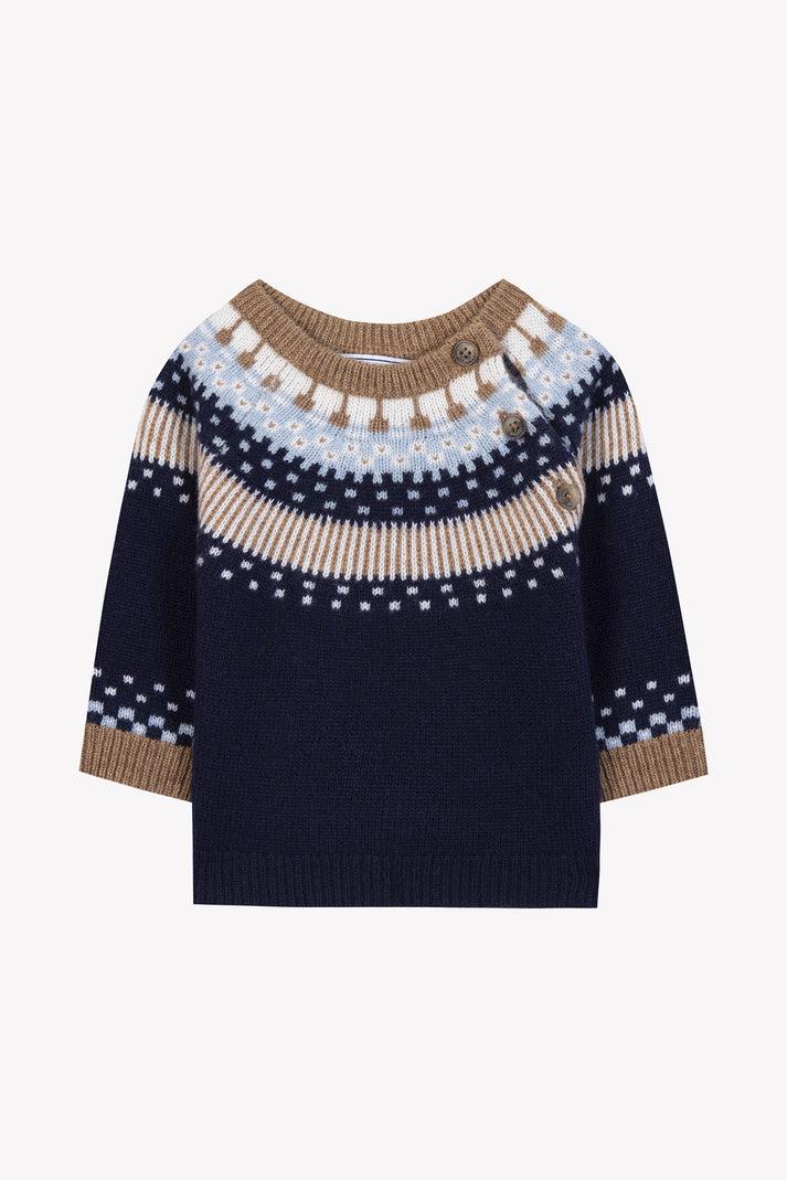 tartine et chocolat Trui Navy patroon jacquard Navy