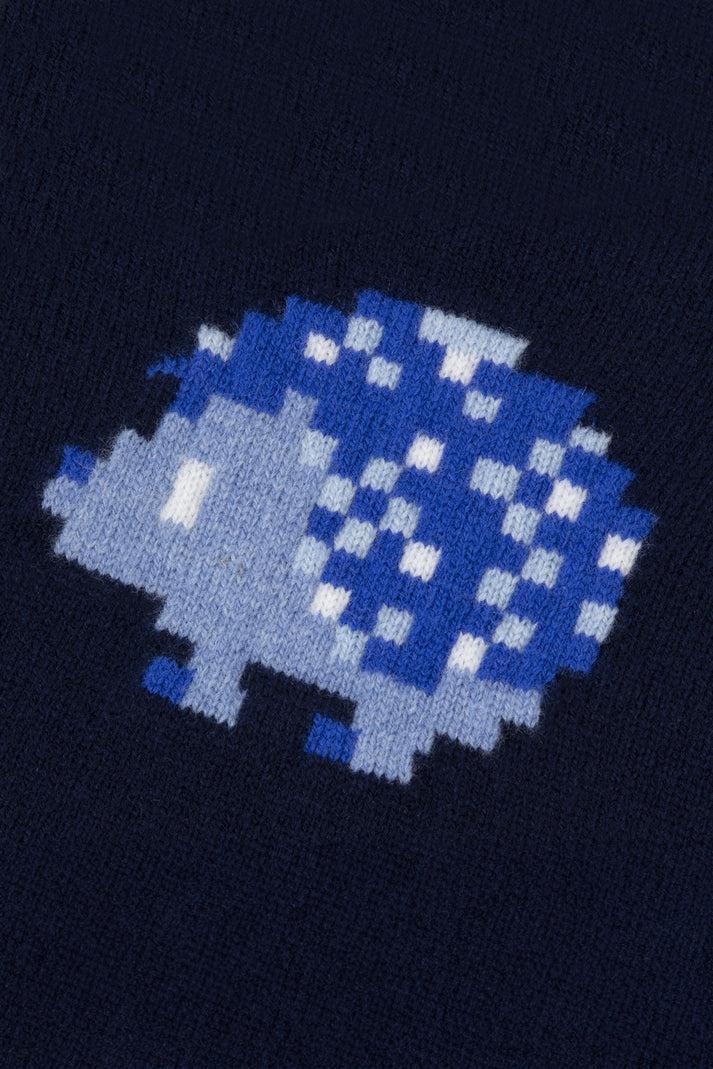Tartine Et Chocolat Trui Navy Tekening Pixel Hedgehog Navy